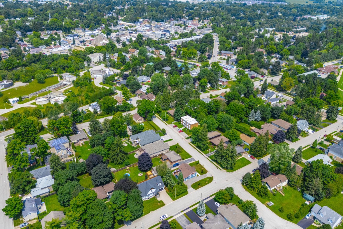 Fergus Aerial looking downtown